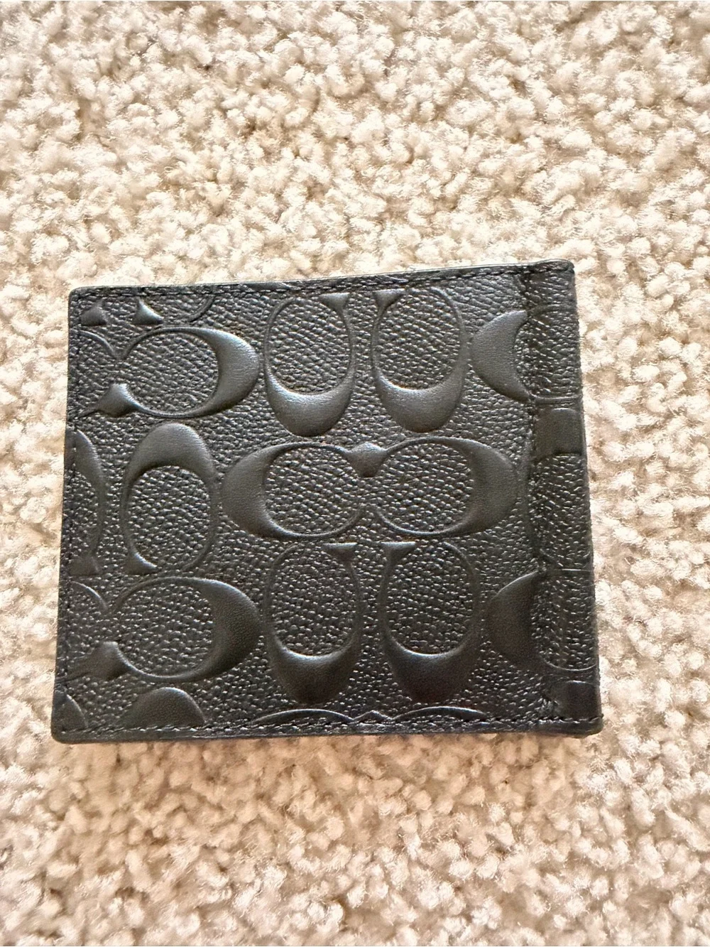 Coach Black Embossed Signature Leather Wallet